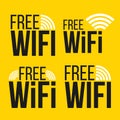 Creative vector illustration of free wifi icon symbol set isolated on transparent background. Art design wireless network for wlan