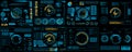 Creative vector illustration of HUD interface elements set, infographics Sci Fi isolated on transparent futuristic