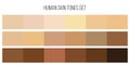 Creative vector illustration of human skin tone color palette set isolated on transparent background. Art design Royalty Free Stock Photo