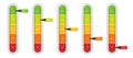 Creative vector illustration of level indicator meter with percentage units isolated on transparent background. Art