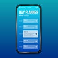 Creative vector illustration of phone day planner template, calendar done task isolated on transparent background. Art Royalty Free Stock Photo