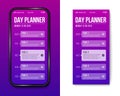 Creative vector illustration of phone day planner template, calendar done task isolated on transparent background. Art Royalty Free Stock Photo