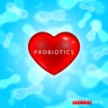 Creative vector illustration of probiotics bacteria isolated on background. Art design microscopic bacteria closeup. Concept
