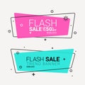 Creative vector illustration of promotion ribbon banner isolated on transparent background. Royalty Free Stock Photo