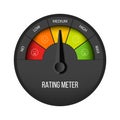 Creative vector illustration of rating customer satisfaction meter. Different emotions art design from red to green Royalty Free Stock Photo