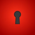 Creative vector illustration of realistic bright red keyhole