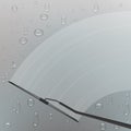 Creative vector illustration of realistic car windscreen wipe glass, wiper cleans the windshield isolated on transparent