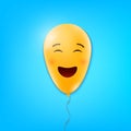 Creative vector illustration of realistic smiling balloons face isolated on background. Inspirational quote art design. Positive m Royalty Free Stock Photo