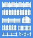 Creative vector illustration of rural wooden fences, pickets isolated on background. Art design. Garden silhouettes wall. Abstract Royalty Free Stock Photo