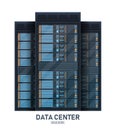 Creative vector illustration of server rack room, big data bank center isolated on transparent background. Art design Royalty Free Stock Photo