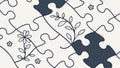 Puzzle pieces with a floral vine element, conceptual design, vector design Generative AI Royalty Free Stock Photo