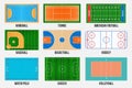 Creative vector illustration of sport game fields marking isolated on background. Graphic element for handball, tennis, american f Royalty Free Stock Photo