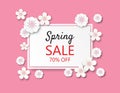 Creative vector illustration Spring sale banner background paper cut style Royalty Free Stock Photo