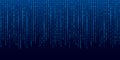 Creative vector illustration of stream of binary code. Computer matrix background art design. Digits on screen. Abstract