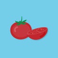 Creative vector illustration tomato and tomato half Royalty Free Stock Photo