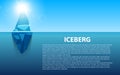 Creative vector illustration of under water antarctic ocean iceberg. Art design infographic template. Hidden danger of Royalty Free Stock Photo