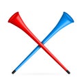 Creative vector illustration of vuvuzela trumpet, pipe, bugle for soccer, football fan on transparent Royalty Free Stock Photo