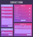 Creative vector illustration of web site registration or login contact form isolated on background. UI and UX art design