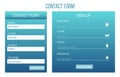 Creative vector illustration of web site registration or login contact form isolated on background. UI and UX art design