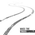 Creative vector illustration of wheel tire tracks. Winding trace art design. Abstract concept graphic ink element