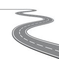 Creative vector illustration of winding curved road