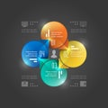 Business Infographics Design Template. Vector Elements. Management Circle Chart Illustration. EPS10 Royalty Free Stock Photo