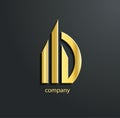 Creative vector logo design template. Golden symbol