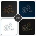 Creative vector logo set of abstract stylized snail.