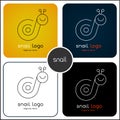 Creative vector logo set of abstract stylized snail.