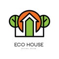 Creative vector logo for specialist builders and designers of sustainable homes, extensions and renovations. Eco house