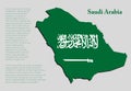 Vector map Saudi Arabia made country flag, Asia