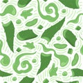 Creative vector seamless pattern with Aloe Vera. Home medicinal plants Royalty Free Stock Photo