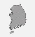 South Korea country map with creative lines vector