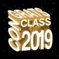 Creative vector typography illustration of Congrats Class of 2019 Royalty Free Stock Photo