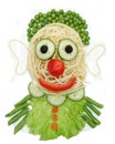 Creative vegetable food dinner clown form