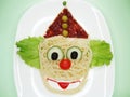 Creative vegetable food dinner clown form