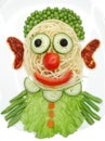 Creative vegetable food dinner clown form