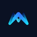 Creative and Vibrant Letter M Logo Design with Blue Gradient Style