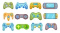 Creative video game controllers flat pictures set for web design Royalty Free Stock Photo