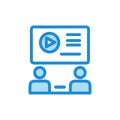 Creative Video Lecture Icon for E-learning