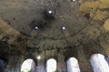 Creative view from within the remains of a Beehive Brick Klin at the Porth Wen Brickworks, Anglesey