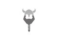 Creative Vikings Helmet Beard Head Logo