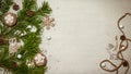 Creative vintage Christmas background with natural decorations