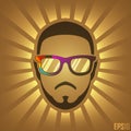 Creative Vintage Human Design. Vector Elements. Geek Head Character Illustration. EPS10