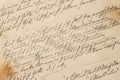 Creative vintage paper texture. Handwriting toned background Royalty Free Stock Photo