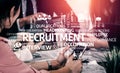Creative Visual Representation of Recruitment and Hiring Process with Keywords Highlighting Human Resources and Royalty Free Stock Photo