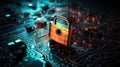 Creative visualization of personal data encryption, digital locks keys symbolizing secure access. Communicate the importance of Royalty Free Stock Photo