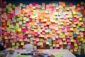 Creative Wall Adorned With Numerous Postit Notes