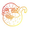 A creative warm gradient line drawing bearded cartoon man