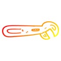 A creative warm gradient line drawing cartoon adjustable spanner